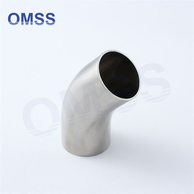 Sanitaire roestvrijstalen buizen fitting SS316L SMS 45 graden las eind elleboog