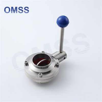 Sanitaire vlinderklep 3A SMS DIN Food Grade SS304/316L Lashandleiding met trekhandvat