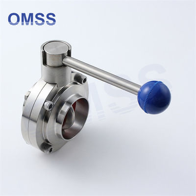 Sanitaire vlinderklep 3A SMS DIN Food Grade SS304/316L Lashandleiding met trekhandvat