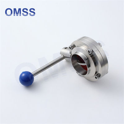 Sanitaire vlinderklep 3A SMS DIN Food Grade SS304/316L Lashandleiding met trekhandvat