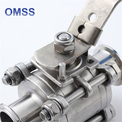Tri Clamp Ball Valve 3A 1&quot; Sanitair 3PC Niet- vasthoudend handmatig gemotoriseerd met hoog platform