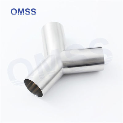 Metrische sanitaire toebehoren 316l Voedingsmiddelen in roestvrij staal Pipe Fitting Y Type Tee Pipe Fitting