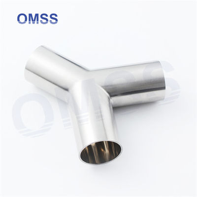 Metrische sanitaire toebehoren 316l Voedingsmiddelen in roestvrij staal Pipe Fitting Y Type Tee Pipe Fitting